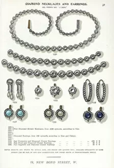 Diamond necklaces and earrings, circa 1895