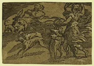 Chiaroscuro Prints: Diana hunting the stag