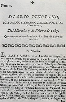 Diario Pinciano. Spanish newspaper. Published between 1787-1 Diario Pinciano. Spanish newspaper. Published between 1787-1