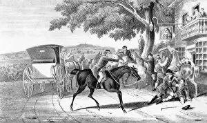 Images Dated 17th August 2011: Dick Turpin shoots fellow highwayman, Tom King