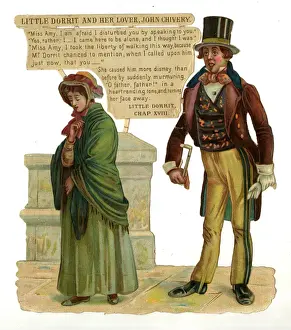 Shawl Prints: Dickens scrap - Little Dorrit and John Chivery
