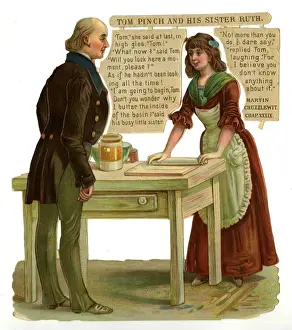 Preparation Prints: Dickens scrap - Tom Pinch and Ruth in Martin Chuzzlewit