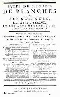 1751 Prints: Diderot / Page from Index