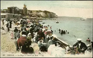 Plage Prints: Dieppe - Crowded Plage