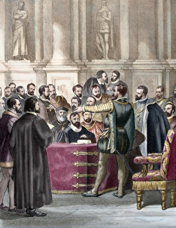 Reformation Collection: The Diet of Worms, 1521. The Emperor Charles V presiding. Co