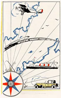 Analogy Prints: Different forms of Transport by Air, Rail, Sea and Road