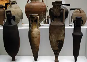 Commercial Prints: Different types of roman amphorae. 2nd century BC-3rd centur