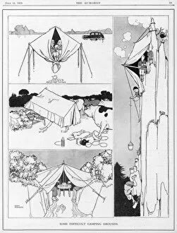 Silly Gallery: Some Difficult Camping Grounds by Heath Robinson