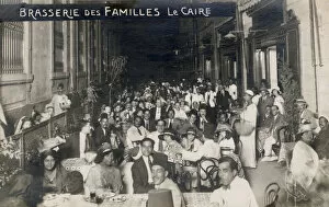 Dining families at Alfi Bey Street, Cairo