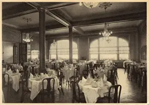 Chandeliers Prints: Dining Room of the Savoy Hotel, Knokke Le Zoute, Belgium