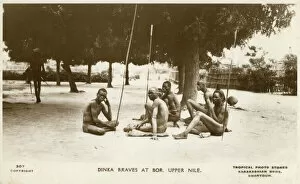 New Items from the Grenville Collins Collection Gallery: Dinka warriors - Bor District, South Sudan (Upper Nile)