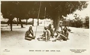 Spears Prints: Dinka warriors - Bor District, South Sudan (Upper Nile)