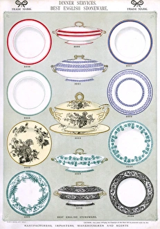 Tureen Gallery: Dinner Services, Best English Stoneware, Plate 1