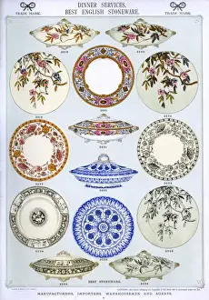 Stoneware Prints: Dinner Services, Best English Stoneware, Plate 4