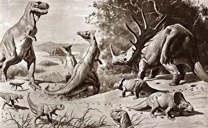 Prehistory Collection: Dinosaurs of the Cretaceous Period - Gobi Desert