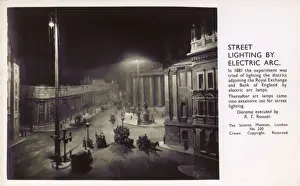 Diorama Prints: Diorama - Bank of England under Electric Arc Street Lighting