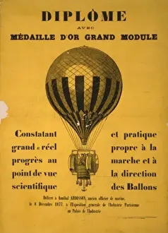 Avec Prints: Diplome avec medaille deor grand module. Date 1877