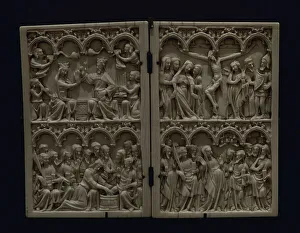 Diptych - episodes depicting the Coronation of the Virgin