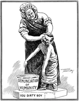 Symbolic Prints: You Dirty Boy, Kaiser Wilhelm II cartoon, WW1