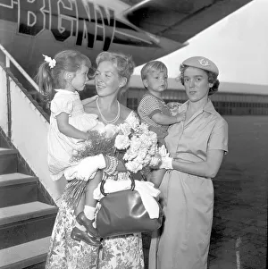 Dis-embarking from Air France Vickers Viscount F-BGNV