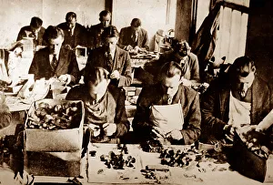 Disabled ex-servicemen making poppies