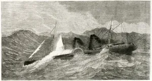 Images Dated 29th August 2019: Disaster at the Mouth of the Mersey - Wreck of the Lelia