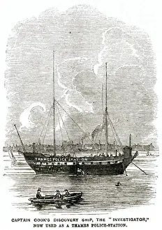 Investigator Prints: Discovery ship HMS Investigator used as police-station
