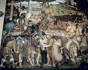 Americans Gallery: Disembarkation of the Spanish at Veracruz. 1951