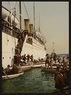 Disembarking from a ship, Algiers, Algeria