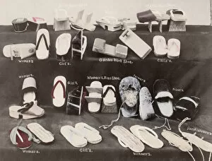 Sandals Collection: Display of different Japanese shoe types