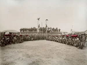 Display drill of the Japanese fire brigade, firemen