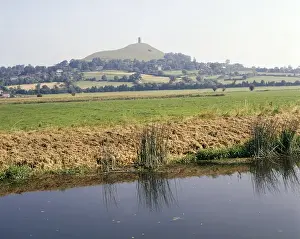 Glastonbury Prints: Distant view of Glastonbury Tor, Somerset