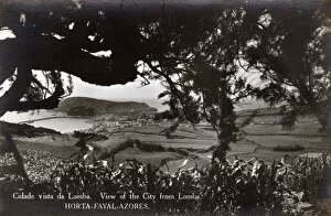 Horta Collection: Distant view of Horta, Faial (Fayal) Island, Azores