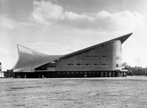 Modernism Collection: The distinctive newly built public swimming pool at Wrexham, Clwyd, Wales