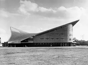 Pools Prints: The distinctive newly built public swimming pool at Wrexham, Clwyd, Wales