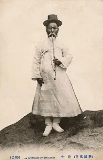 Stem Prints: Distinguished elderly Japanese Gentleman with pipe