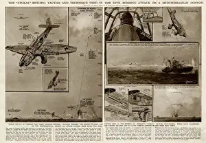 Tactics Prints: Dive-bombing attack on Mediterranean convoy by G. H. Davis