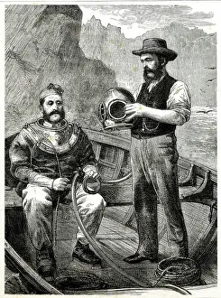 Divers Prints: Diver at work in sea diving suit