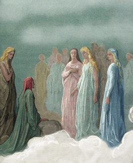 Hell Gallery: Divine Comedy by Dante Alighieri. 14th C. Engraving by Gusta