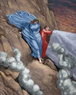 Divine Gallery: Divine Comedy. The Eleventh Canto of Hell. Dante and Virgil