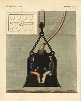 Halley Prints: Diving bell with two divers on board