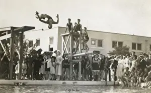 Pools Prints: Diving exhibition, Miami Beach, Miami, Florida, USA