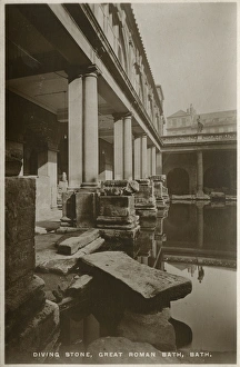 Images Dated 30th December 2015: Diving Stone at the Great Roman Bath, Bath, Somerset