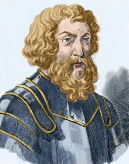 1350 Collection: Dmitry Donskoy (1350-1389). Colored engraving