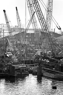 Cranes Prints: Docklands development, London, England