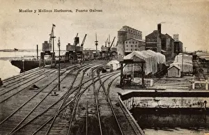 Buenos Prints: Docks and mills, Puerto Galvan, Argentina, South America
