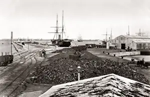 Docks, port. harbour, Alexandria, Egypt, c. 1880 s