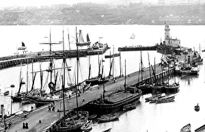 Docks Scarborough boats in harbour