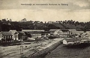 Sumatra Prints: Dockside offices, Sabang, Sumatra, Indonesia