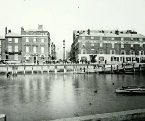 Dockside scene and Vittoria Hotel, Hull, Yorkshire